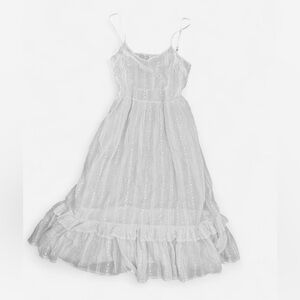 White Eyelet Maxi Dress with Ruffle Hem